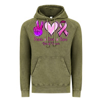 Vintage Olive Peace Love Cure Breast Cancer Vintage Hoodie - Jasminsmagicworld