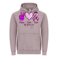 Vintage Zinc Peace Love Cure Breast Cancer Vintage Hoodie - Jasminsmagicworld