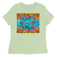 Matcha coffee teach repeat Ladies Tee - HRA Design Shop