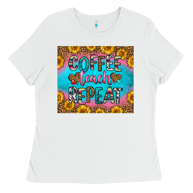 Coffee Teach Repeat Ladies Tee by HRA Design Shop | Teevron