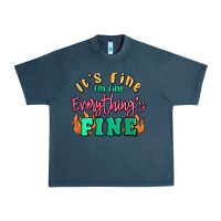 Midnight Navy its fine im dine everythings fine Urban Heavy Tee - MaliasSmallBusiness
