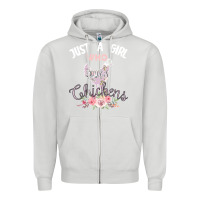 Dove Grey Just a girl who loves chickens Zipper Hoodie - Bettercallsaul