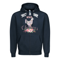Navy Just a girl who loves chickens Zipper Hoodie - Bettercallsaul