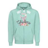 Seafoam Just a girl who loves chickens Zipper Hoodie - Bettercallsaul