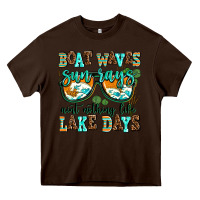 Chocolate Brown boat waves sun rays aint nothing like lake days Heavy Core Tee - AdoDesignShop