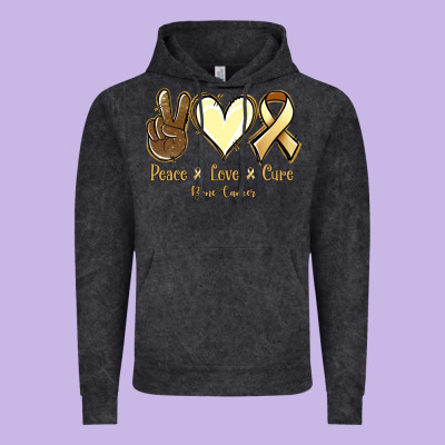 Peace Love Cure Bone Cancer Vintage Hoodie Designed By Jasminsmagicworld