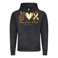 Vintage Black Peace Love Cure Bone Cancer Vintage Hoodie - Jasminsmagicworld