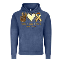Vintage Denim Peace Love Cure Bone Cancer Vintage Hoodie - Jasminsmagicworld