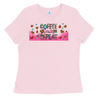Bubblegum Pink coffee teach repeat teacher libbey glass Ladies Tee - HRA Design Shop