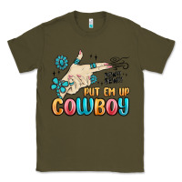 Army Green western turquoise put em up cowboy Classic Tee - MaliasSmallBusiness