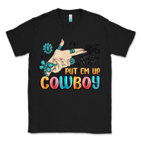 Black western turquoise put em up cowboy Classic Tee - MaliasSmallBusiness