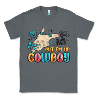 Charcoal Heather western turquoise put em up cowboy Classic Tee - MaliasSmallBusiness