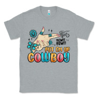 Heather Grey western turquoise put em up cowboy Classic Tee - MaliasSmallBusiness