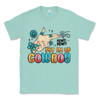 Seafoam western turquoise put em up cowboy Classic Tee - MaliasSmallBusiness