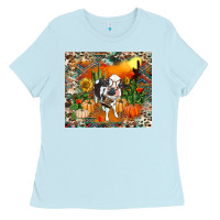 Baby Blue Fall baby cow Ladies Tee - RanaPortraitStore