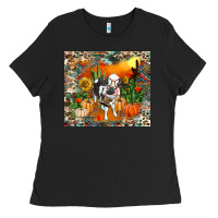 Black Fall baby cow Ladies Tee - RanaPortraitStore