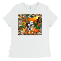 White Fall baby cow Ladies Tee - RanaPortraitStore
