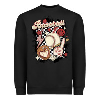 Black checkered retro baseball Heavyweight Sweatshirt - MaliasSmallBusiness