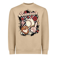 Mushroom checkered retro baseball Heavyweight Sweatshirt - MaliasSmallBusiness