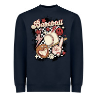 Navy checkered retro baseball Heavyweight Sweatshirt - MaliasSmallBusiness