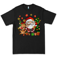 Black santa and reindeer Premium Tee - AdoDesignShop