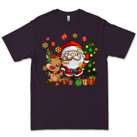 Plum santa and reindeer Premium Tee - AdoDesignShop