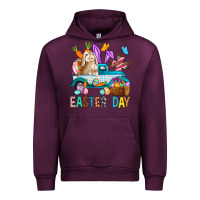 Mauve Wine Easter Day With Truck Urban Hoodie - BundleAndBundleShop