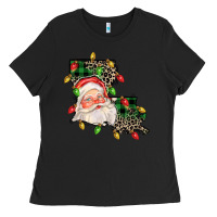 Black Louisiana map christmas santa Ladies Tee - FaDigitalArtStudio
