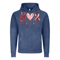 Vintage Denim Peace Love Cure Uterine Cancer Vintage Hoodie - Jasminsmagicworld