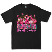 Black tackle breast cancer with pumpkin Premium Tee - AdoDesignShop