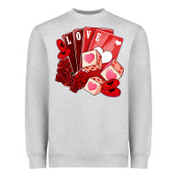 Heather Grey valentines day feeling lucky Heavyweight Sweatshirt - NancyCooperArtShop