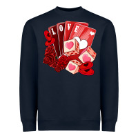 Navy valentines day feeling lucky Heavyweight Sweatshirt - NancyCooperArtShop