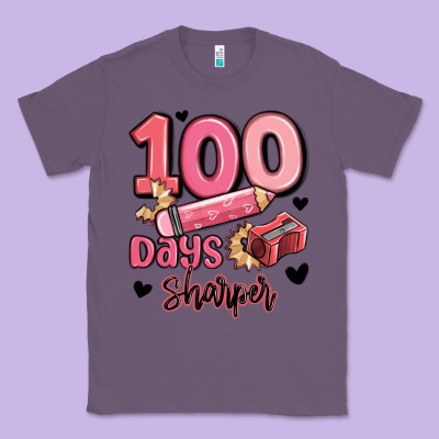 100 Days Sharper School Classic Tee Designed By Maliassmallbusiness