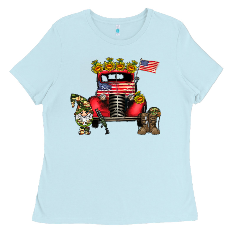 America Soldier Truck Ladies Tee by CowhideDigitalArt | Teevron