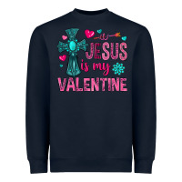 Navy jesus is my valentine Heavyweight Sweatshirt - NancyCooperArtShop