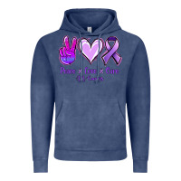 Vintage Denim Peace Love Cure All Cancers Vintage Hoodie - Jasminsmagicworld