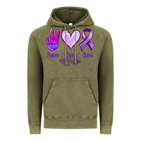 Vintage Olive Peace Love Cure All Cancers Vintage Hoodie - Jasminsmagicworld