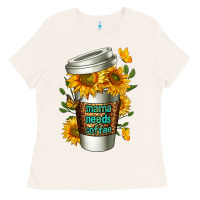 Bone Mama Needs Coffee Cup Ladies Tee - FaDigitalArtStudio