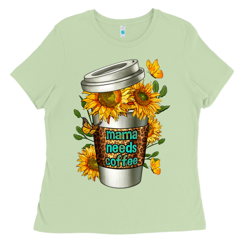 Mama Needs Coffee Cup Ladies Tee by FaDigitalArtStudio | Teevron