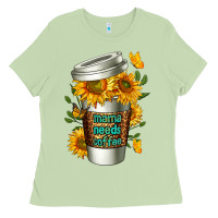Matcha Mama Needs Coffee Cup Ladies Tee - FaDigitalArtStudio