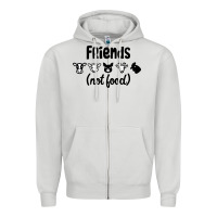 Dove Grey Friends not Food Zipper Hoodie - Bettercallsaul