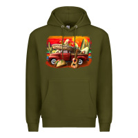 Army Green mexican cinco de mayo truck Premium Hoodie - CowGirlArtShop