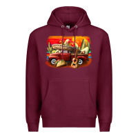 Burgundy mexican cinco de mayo truck Premium Hoodie - CowGirlArtShop
