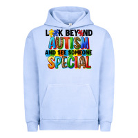 Pigment Grape Ice look beyond autism and see someone special Urban Hoodie - FaDigitalArtStudio