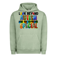 Pigment Oil Green look beyond autism and see someone special Urban Hoodie - FaDigitalArtStudio