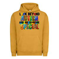 Pigment Peanut Butter look beyond autism and see someone special Urban Hoodie - FaDigitalArtStudio
