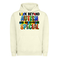 Pigment Pistachio look beyond autism and see someone special Urban Hoodie - FaDigitalArtStudio