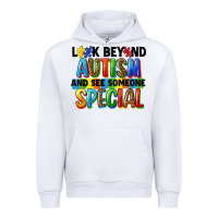 White look beyond autism and see someone special Urban Hoodie - FaDigitalArtStudio