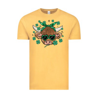 Vintage Mustard st patrick's day cow Vintage Tee - MaliasSmallBusiness