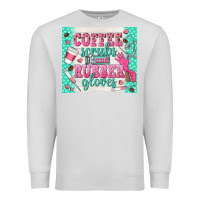 Dove Grey coffee scrubs and rubber gloves Premium Sweatshirt - TumblerDesignByShophia
